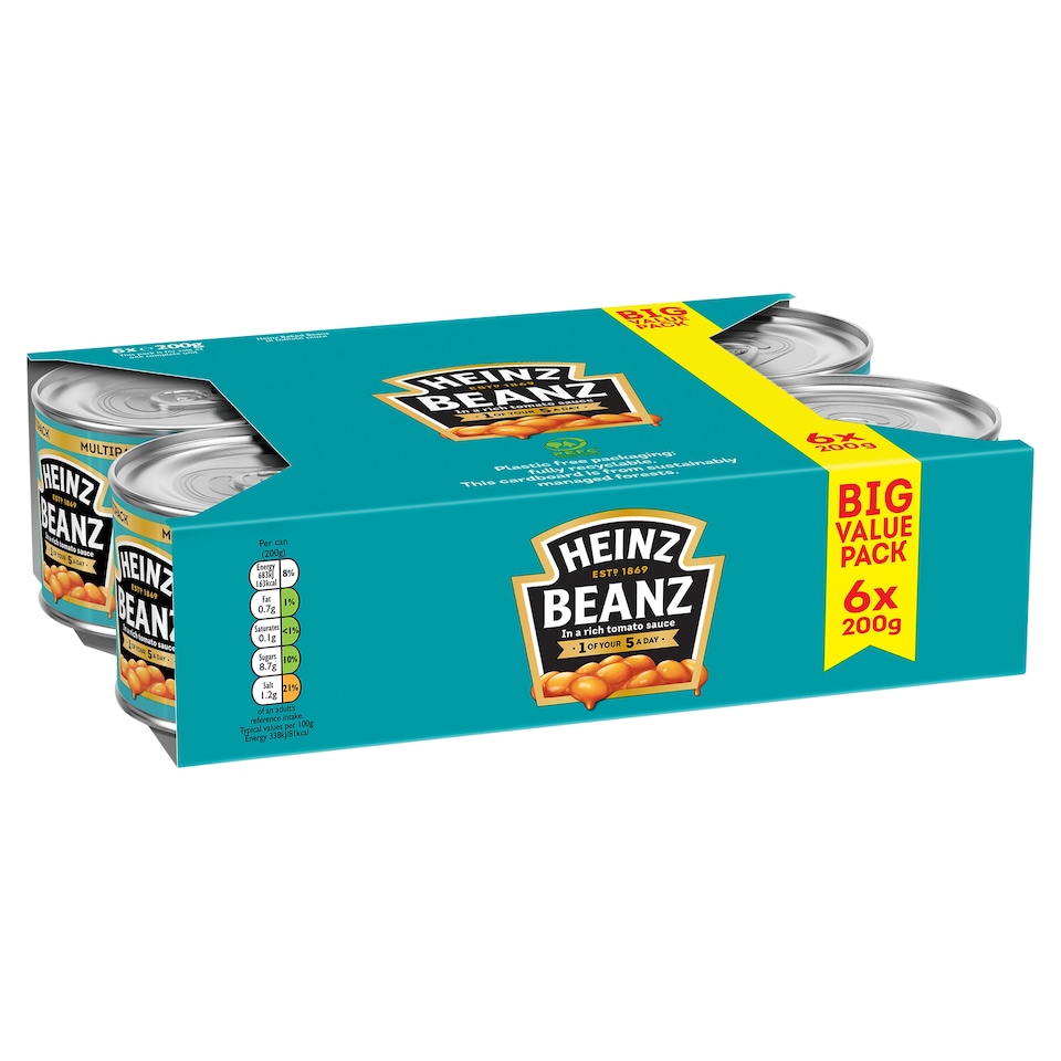 image 1 of Heinz Baked Beans in Tomato Sauce 6x200G