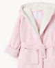 image 3 of F&F Girls Fleece Hooded Dressing Gown in Pink