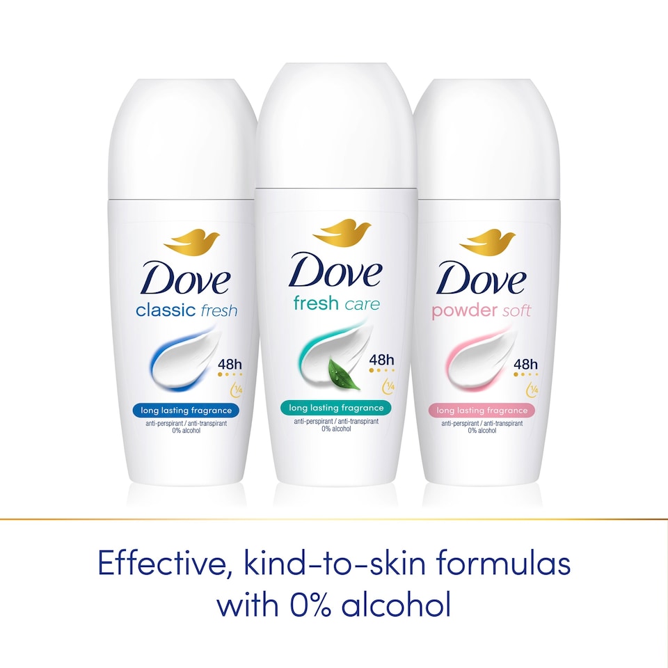 image 1 of Dove 48h Powder Antiperspirant Deodorant Roll On 50ml
