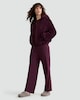image 1 of F&F Fleece Zip Up Pyjama Hoodie in Burgundy