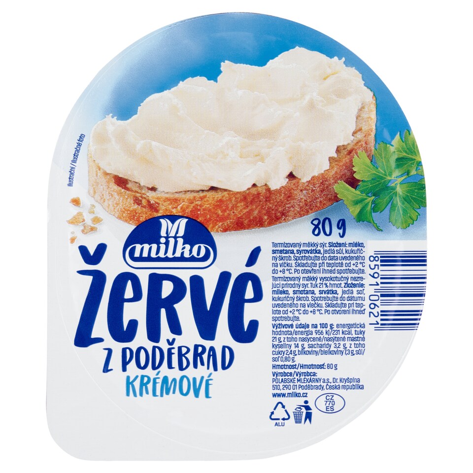image 1 of Milko Žervé z Poděbrad Natural Cheese 80 g