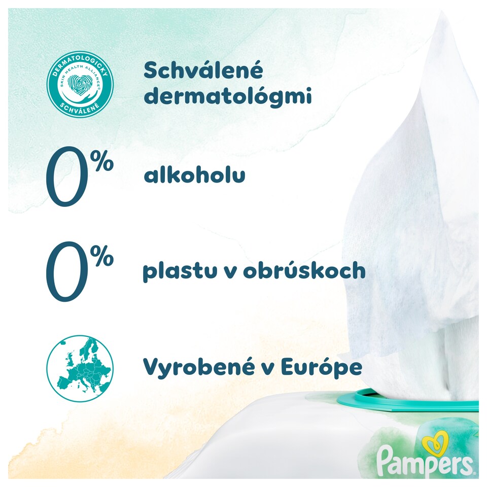 image 1 of Pampers Harmonie Protect & Care Vlhčené Obrúsky 4 ks Balenia = 176 Obrúskov