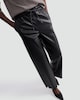 image 1 of The F&F Edit Faux Leather Wide Leg Drawstring Joggers in Black