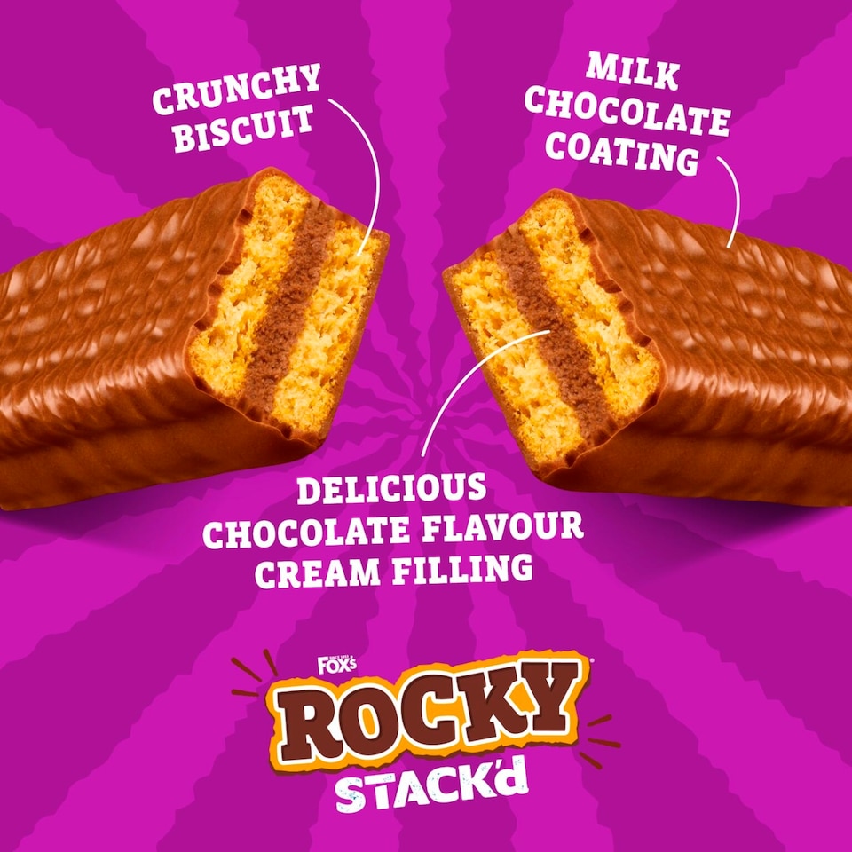 image 1 of Rocky STACK'd Chocolate Cream 6pk x 25g