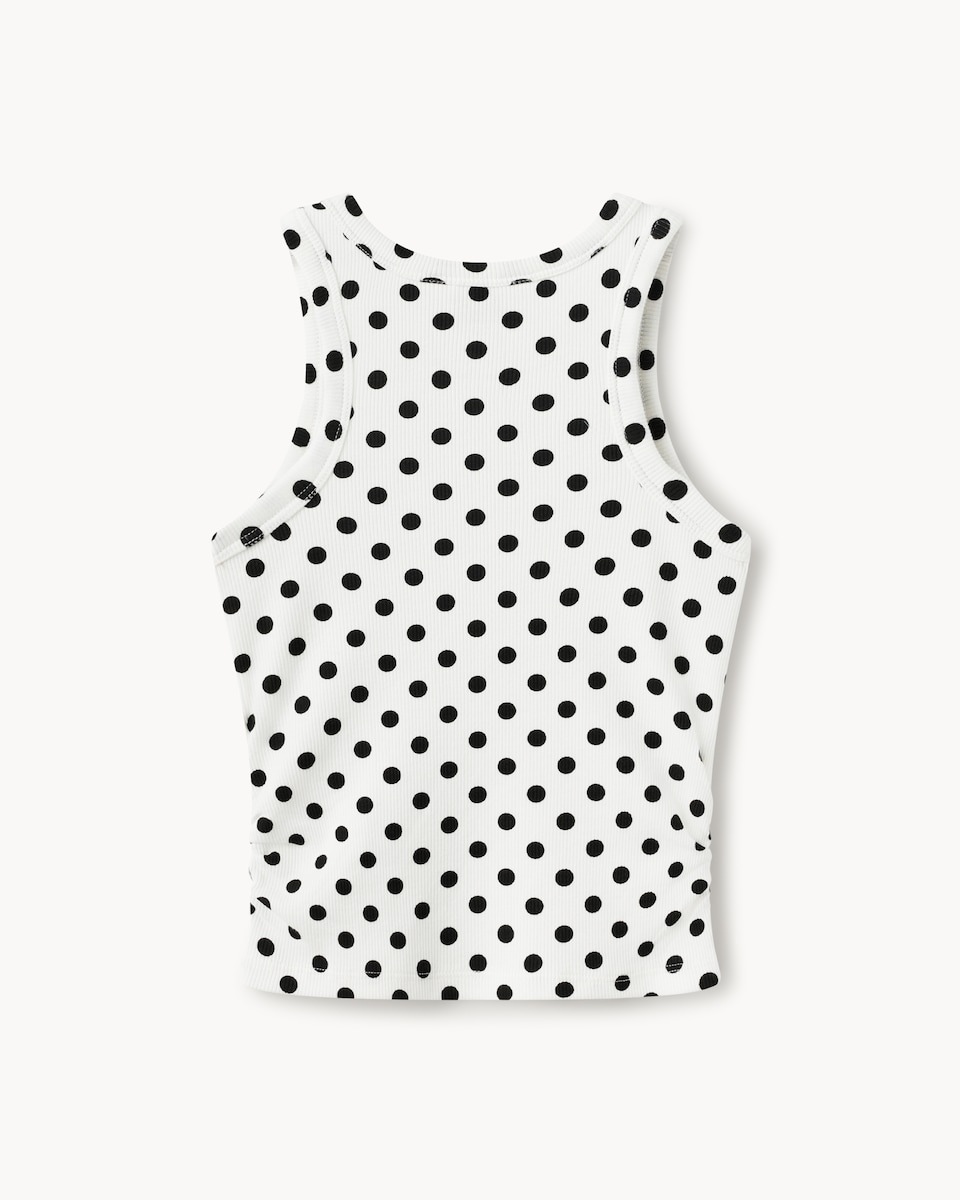 image 1 of F&F Girls Cotton Rich Polka Dot Vest in White