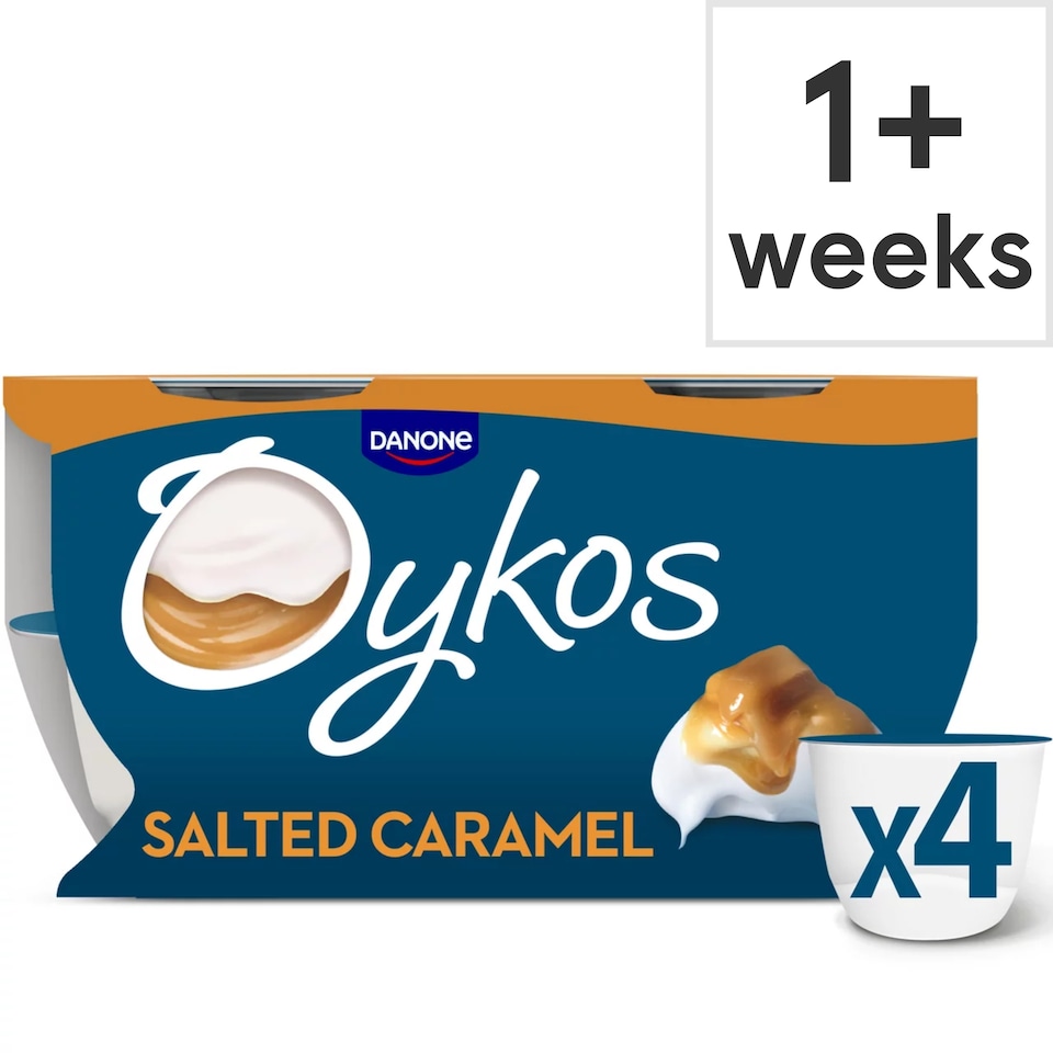 image 1 of Oykos Salted Caramel Luxury Greek Style Yoghurt Dessert 4x110g