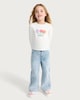 image 1 of F&F Girls 2-Piece Pure Cotton Floral Embroidered Top and Jeans in Blue