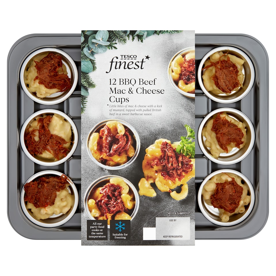 Tesco Finest 12 Bbq Beef Mac & Cheese Cups 260G