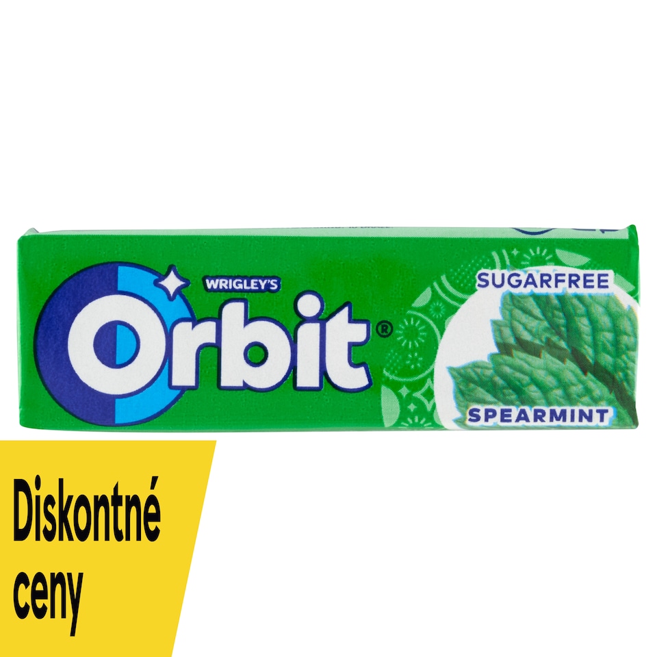 obrázok 1 z Wrigley's Orbit Spearmint žuvačka bez cukru s mätovou príchuťou 10 ks 14 g