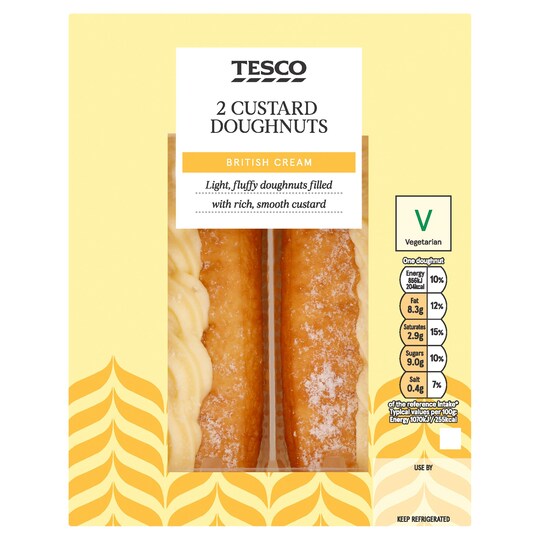 Tesco Custard Doughnut 2 Pack Tesco Groceries