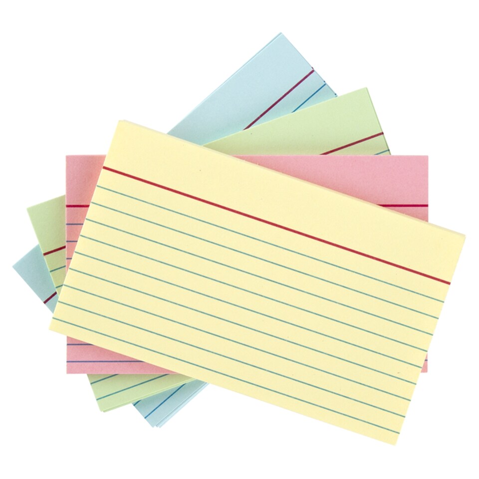 Tesco Record Cards Coloured