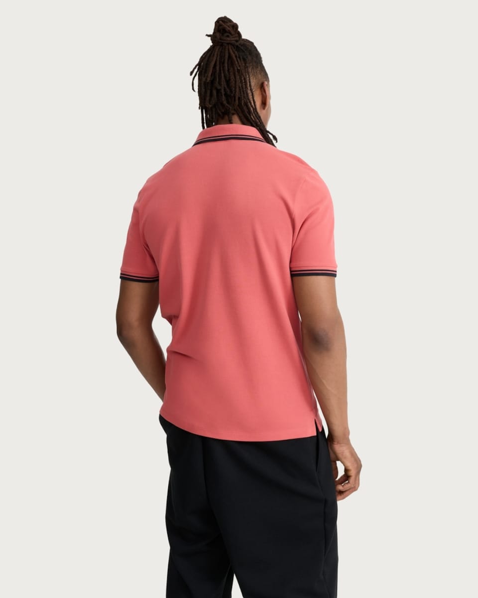 image 1 of F&F Cotton Rich Tipped Short Sleeved Polo Shirt in Orange