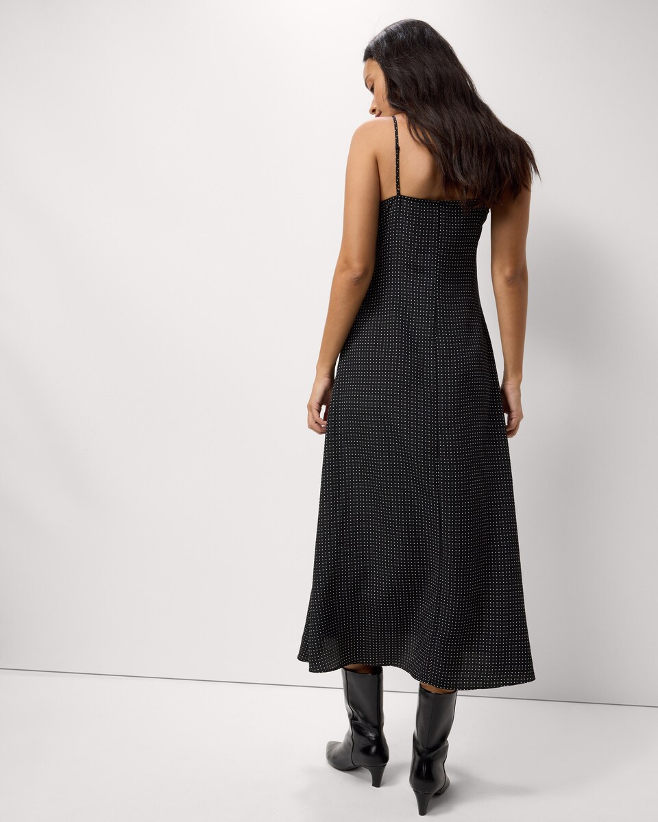 image 1 of F&F Polka Dot Strappy Midi Dress in Multi Black