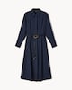 image 5 of F&F Shirt Belted Midi Dress in Navy
