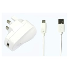 T. 2.4A Home Charger with USB C to A Cable WHT