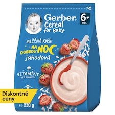 GERBER Cereal mliečna kaša jahodová Dobrú noc 230 g