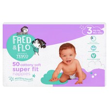 Fred & Flo Super Fit Size 3 Nappy 50 Pack