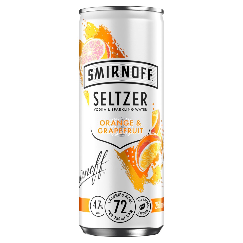 Smirnoff Seltzer Orange And Grapefruit 250Ml