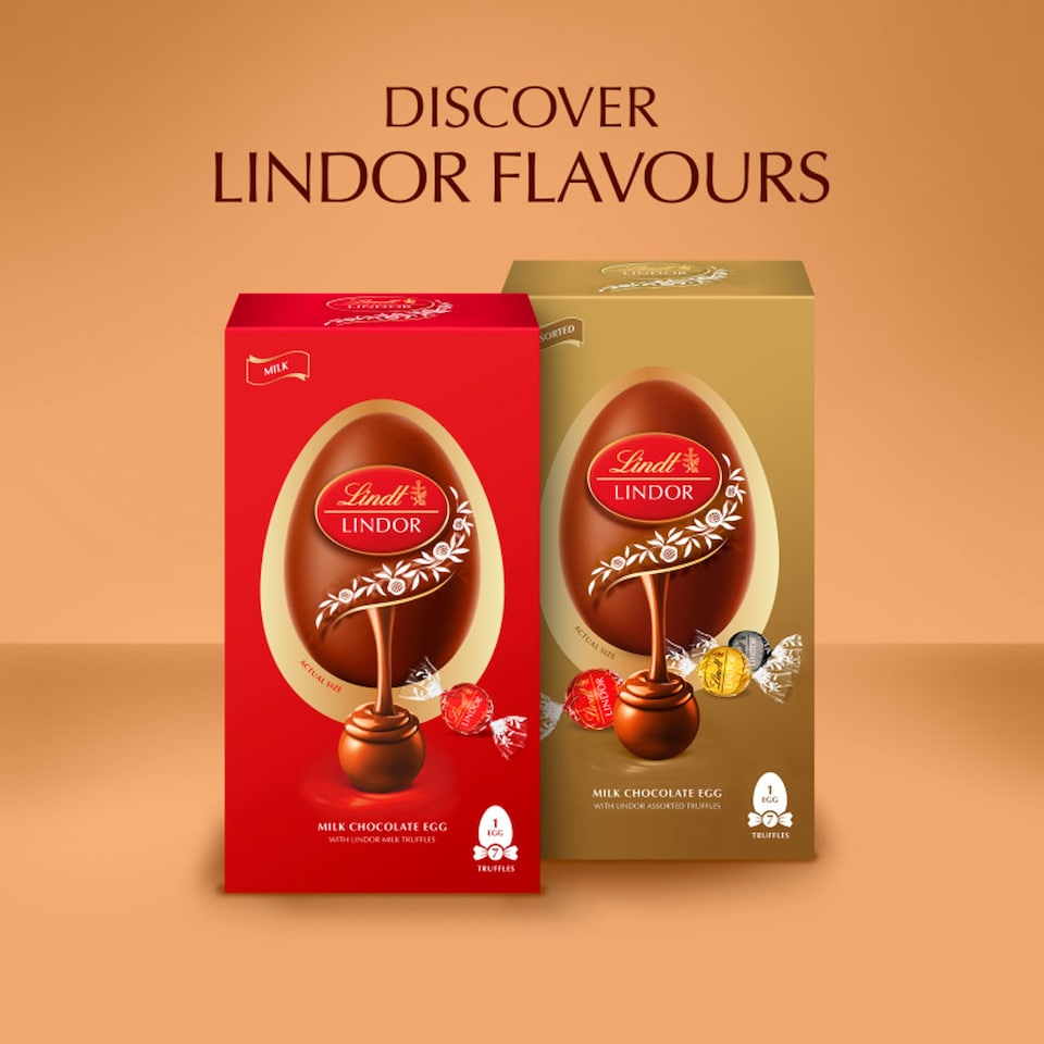 image 1 of Lindt Lindor Milk Chocolate Egg with Lindor Assorted Truffles 183g