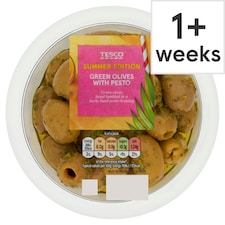 Tesco Green Olives with Pesto 140g