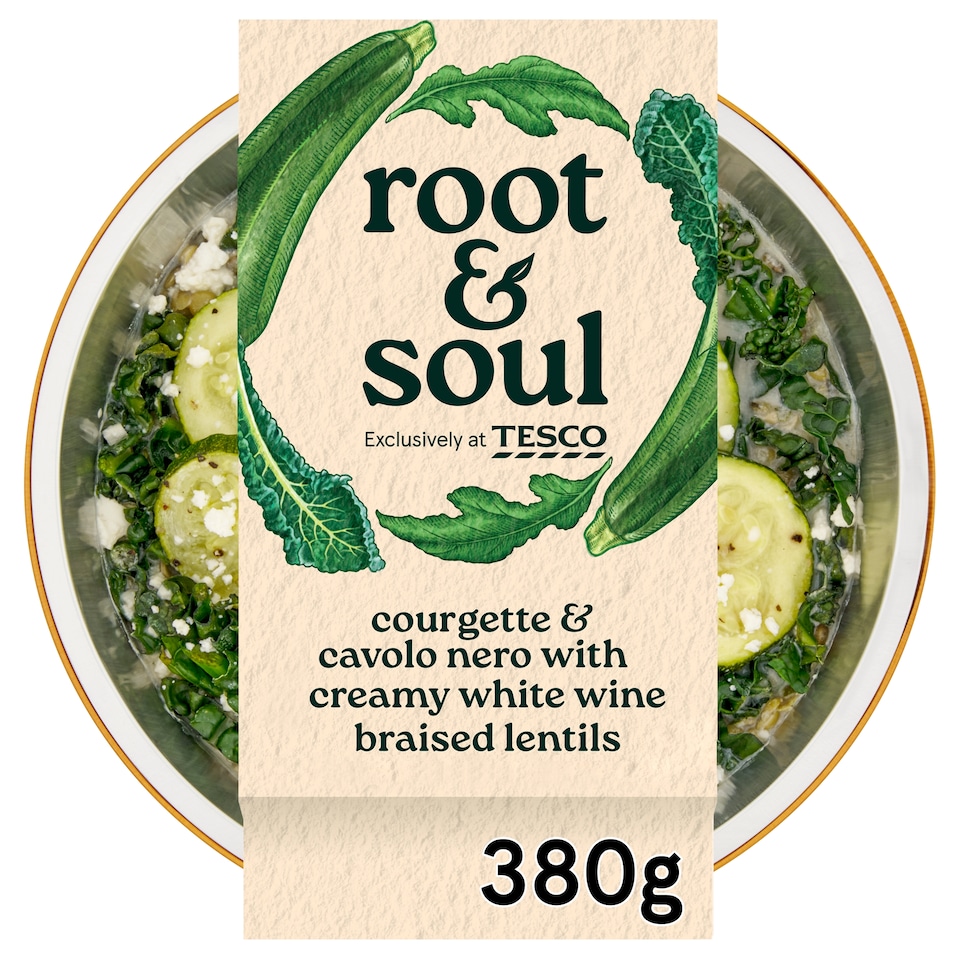Root & Soul Courgette & cavolo nero with creamy white wine braised lentils 380g
