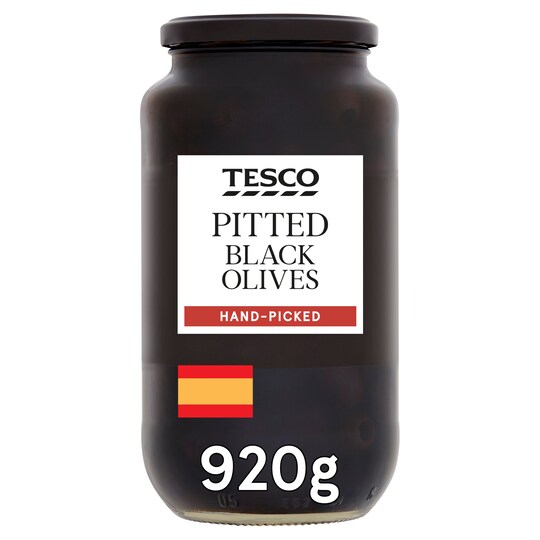 Tesco Pitted Black Olives 920G Tesco Groceries