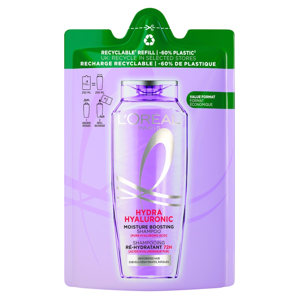 L'Oréal Paris Hydra Hyaluronic hydratačný šampón pre dehydratované vlasy 250 ml