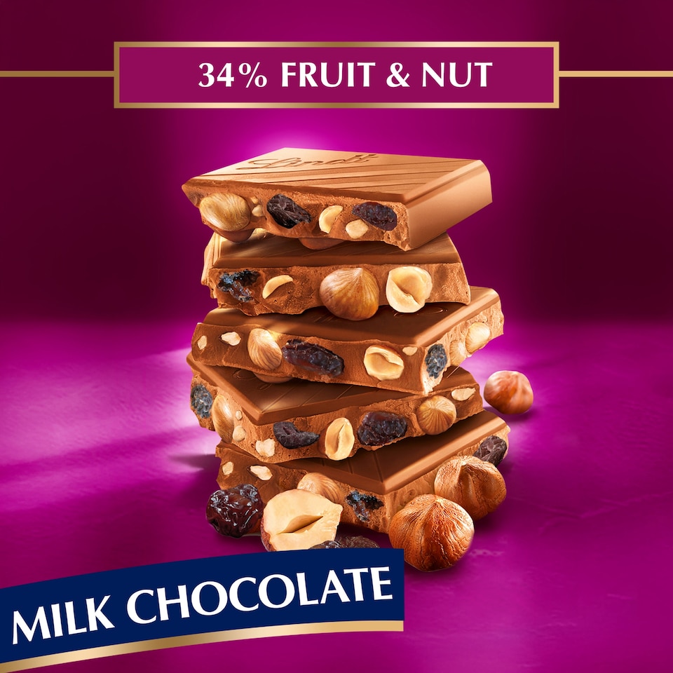 image 1 of Lindt Les Grandes Chocolate Bar with 34% Fruit & Nut 150g