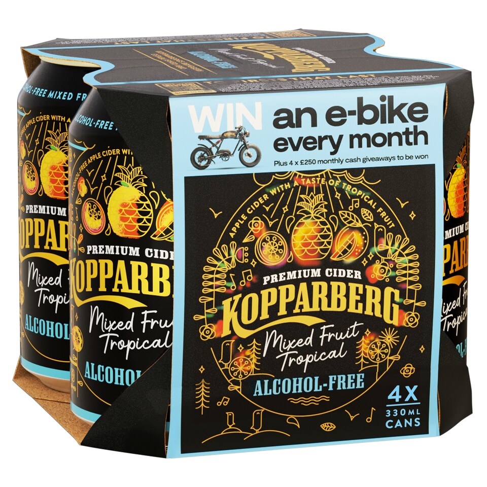 Kopparberg Mixed Fruit Tropical Alcohol Free 4X330ml