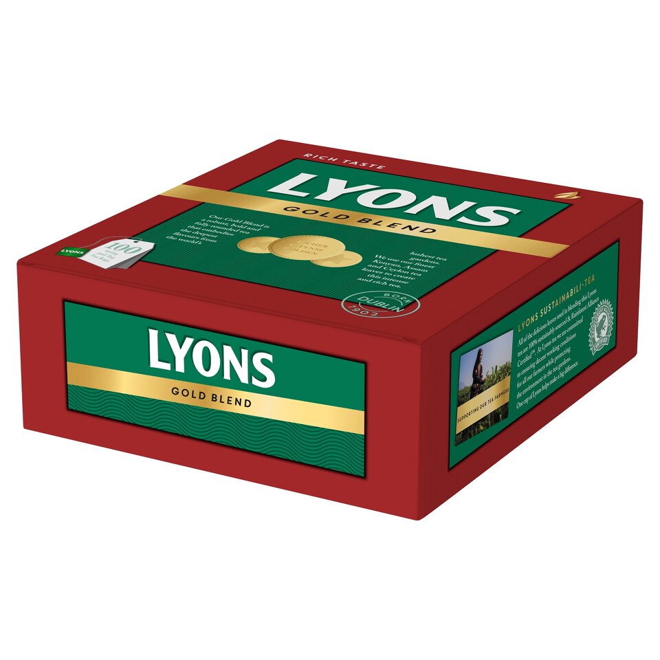 Lyons Gold Blend 100 String And Tag Tea Bags 250G