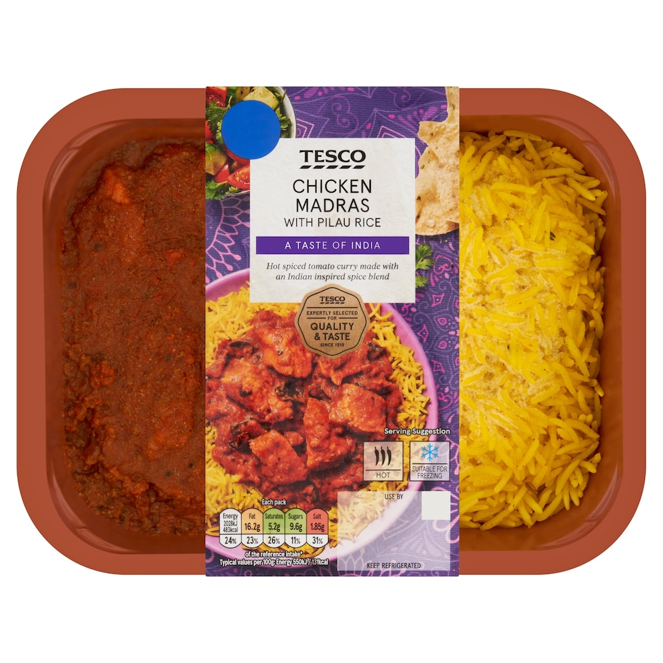 Tesco Chicken Madras with Pilau Rice 400g