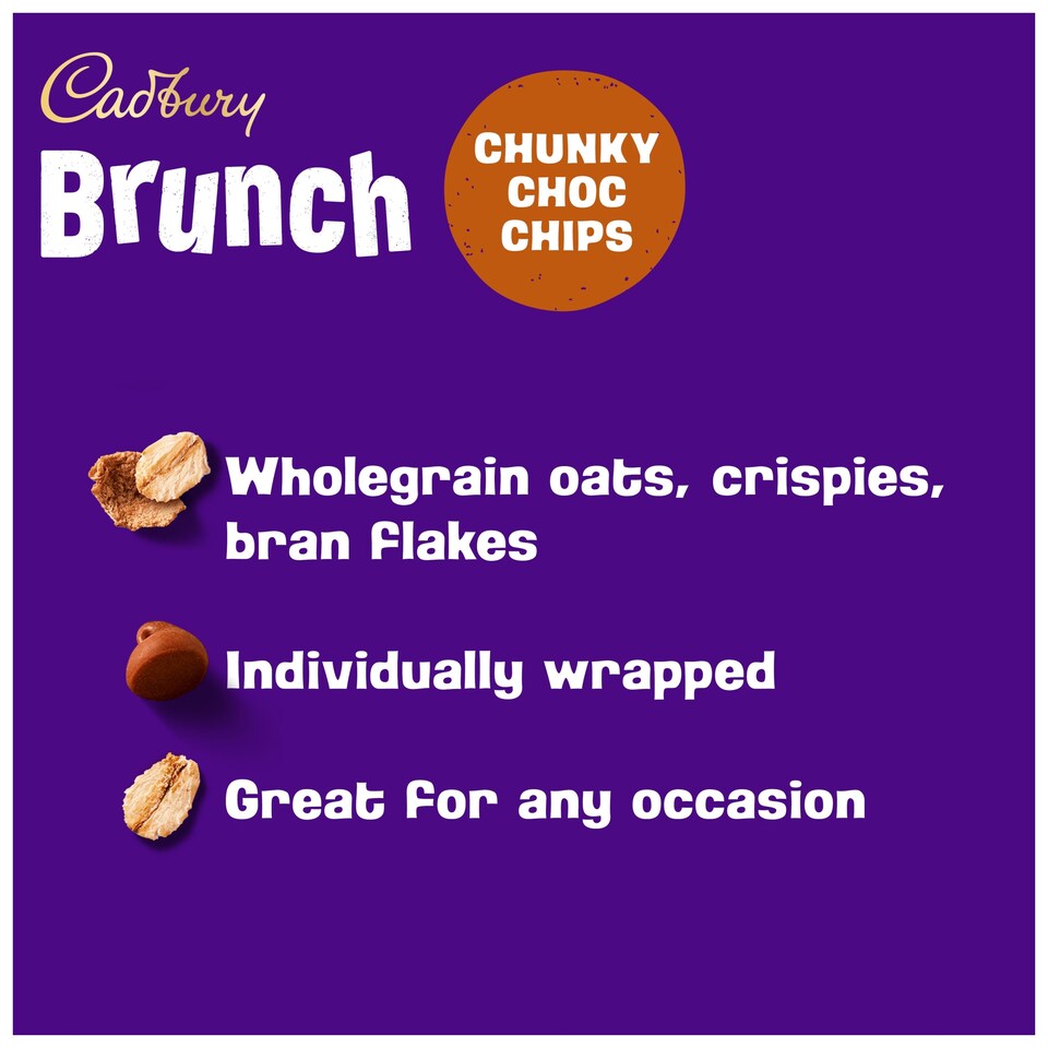 image 1 of Cadbury Brunch Chocolate Chip Wholegrain Cereal Bars 4 x 28g