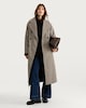 image 2 of F&F Double Breasted Houndstooth Print Coat with Wool in Multi Brown