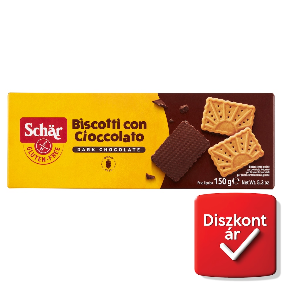 Schär gluténmentes étcsokoládés keksz 150 g  1. kép