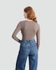 image 3 of F&F Polyamide Square Neck Long Sleeved Bodysuit in Tan