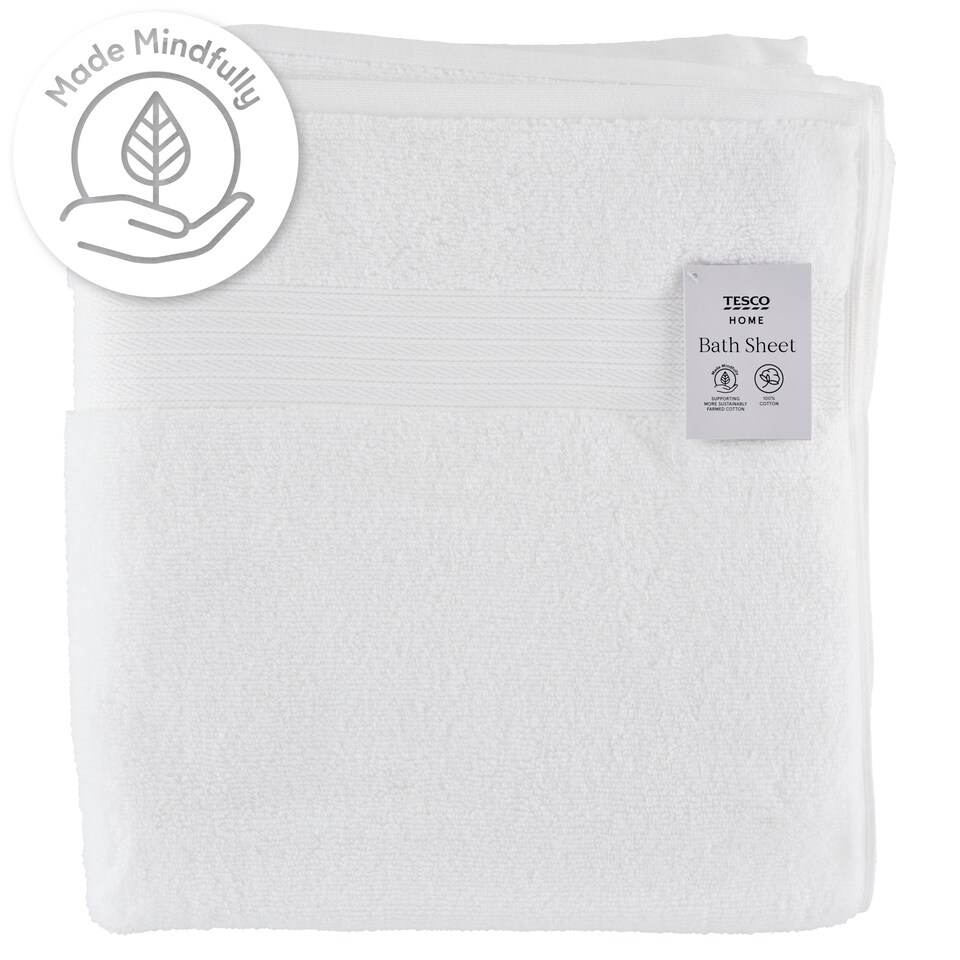 Tesco Home fehér színű fürdőlepedő 100 cm x 150 cm