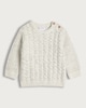 image 1 of F&F Baby Chenille Cable Knit Crew Neck Jumper in Cream