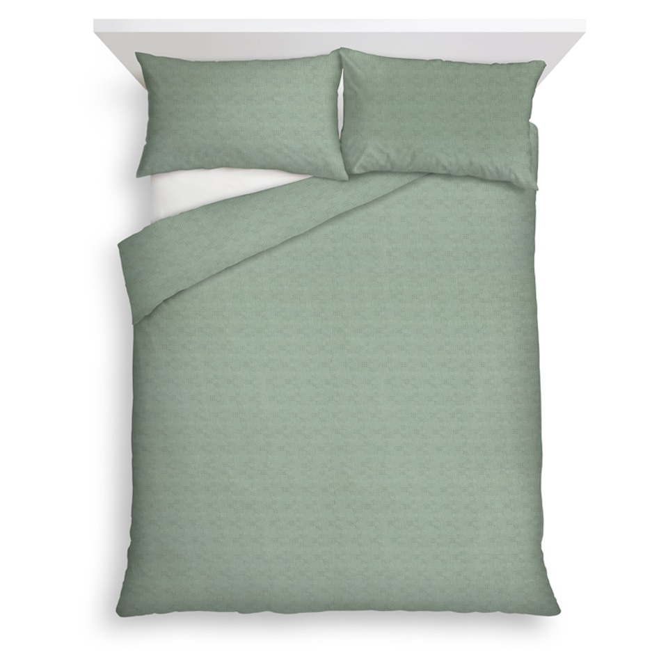 F&F Home Green Textured Jersey Duvet Set Double