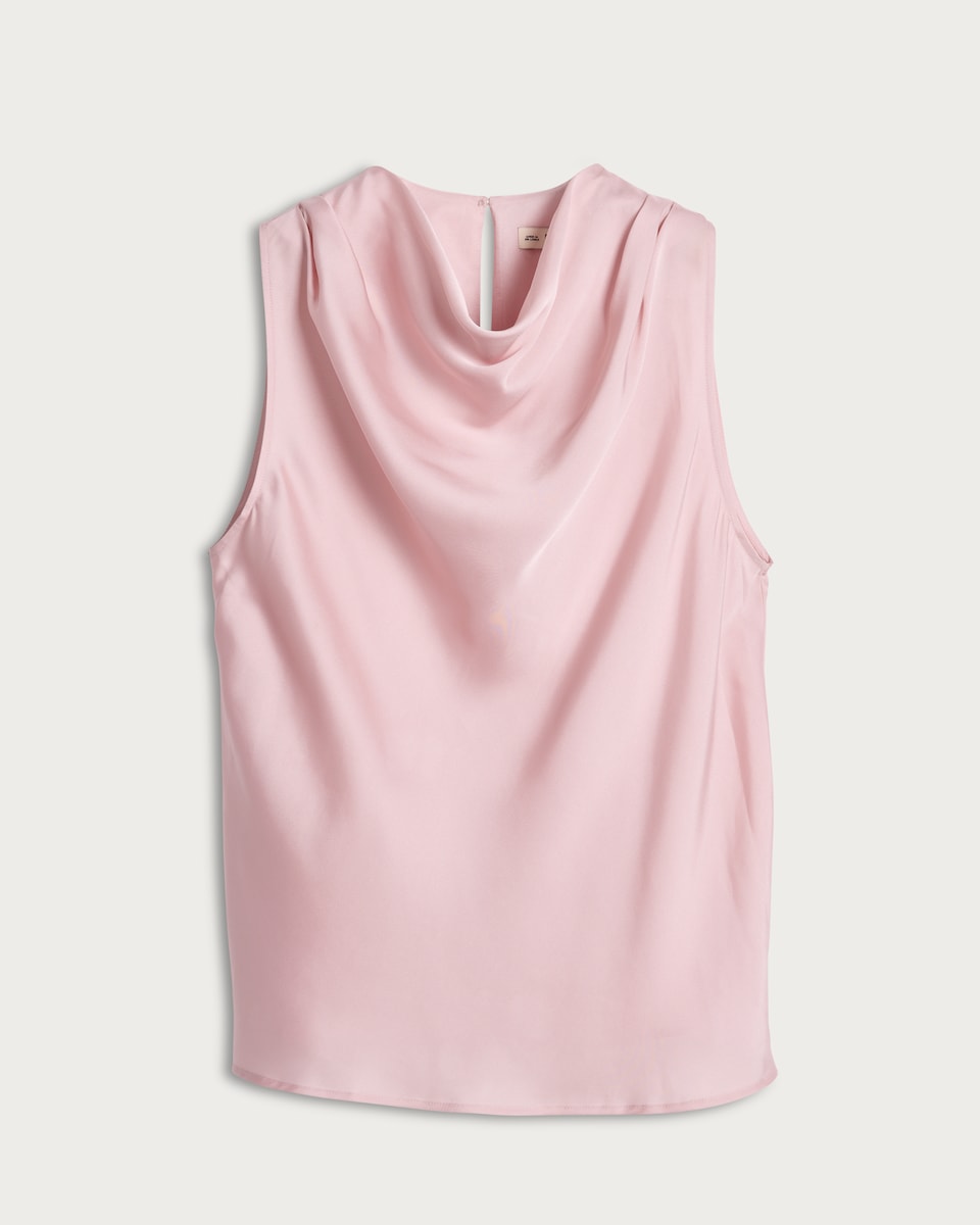 image 1 of F&F Cowl Neck Sleeveless Top in Pink