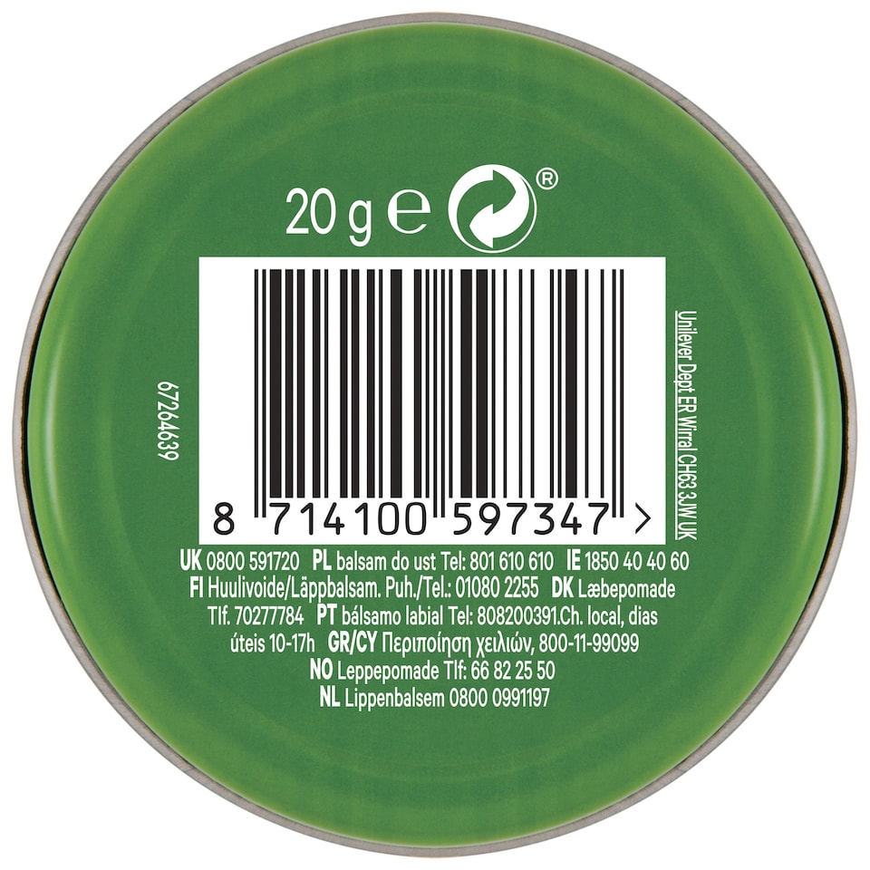 image 1 of Vaseline Lip Therapy Aloe Vera 20G