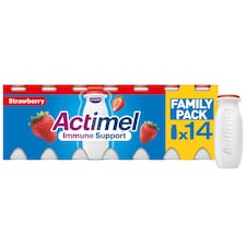 Actimel Strawberry Immune Support Yogurt Drink Family Pack 14x100g
