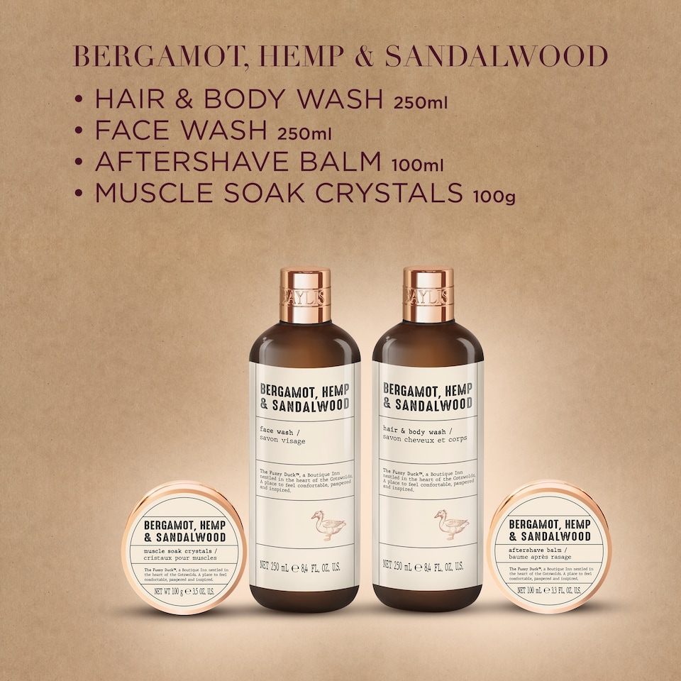 image 1 of Baylis & Harding The Fuzzy Duck Bergamot, Hemp & Sandalwood Men's Refreshing Bath Kit Gift Set