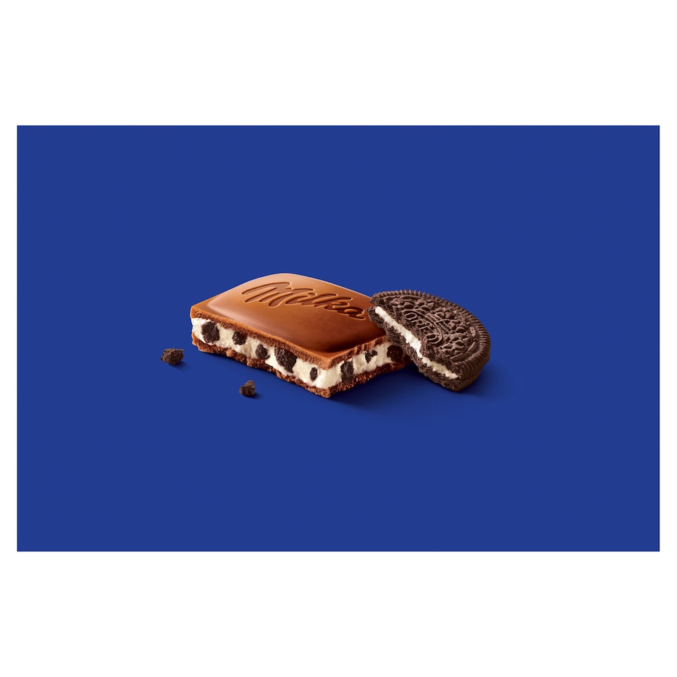 image 1 of Milka Oreo Alpine Milk Chocolate with Cocoa Biscuit Bits & Vanilla Flavored Milk Cream Filling 100 g