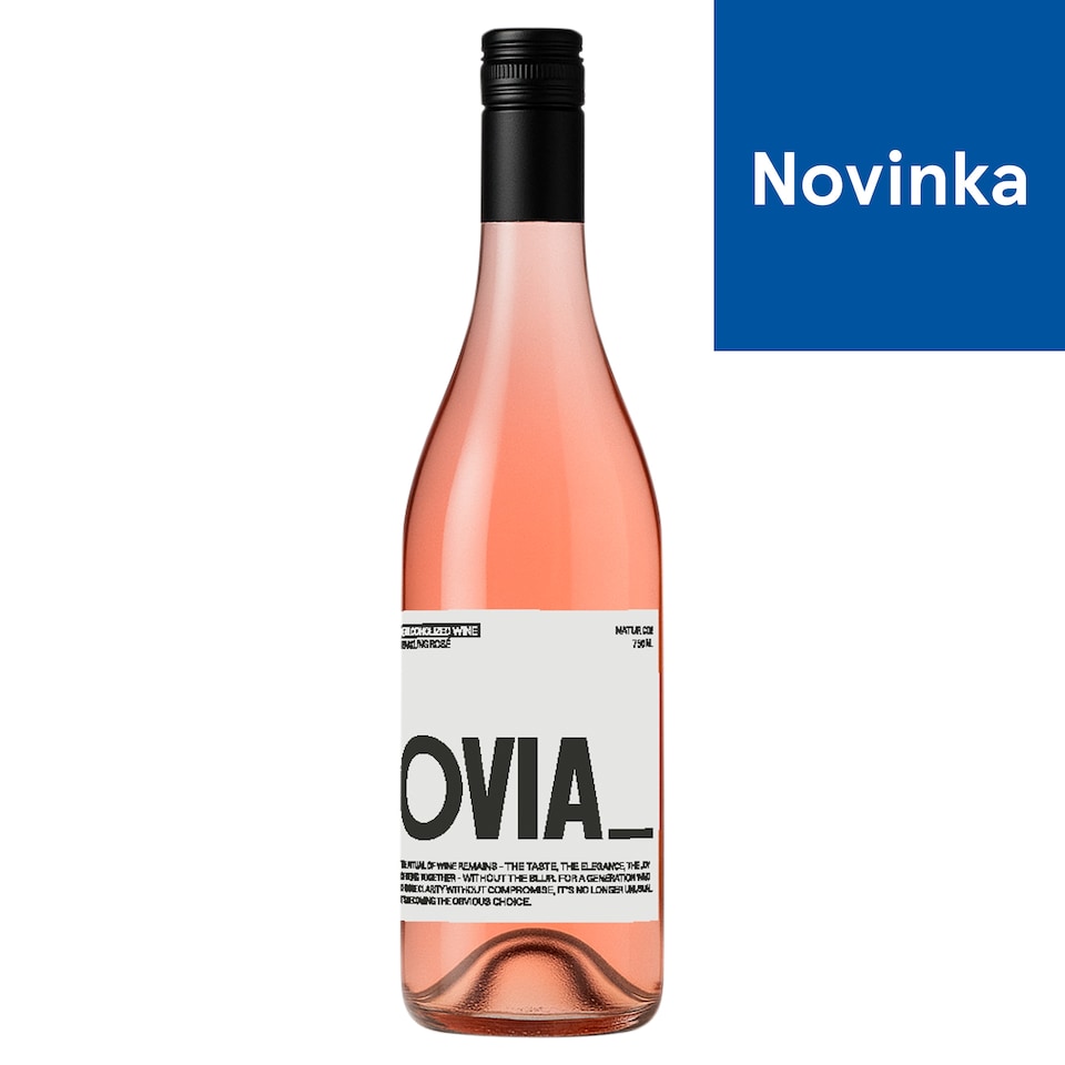 Ovia Dosýtené dealkoholizované ružové víno 750 ml