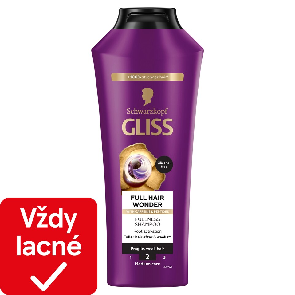 obrázok 1 z Schwarzkopf Gliss Full Hair Wonder šampón s kofeínom pre krehké, slabé vlasy 400 ml
