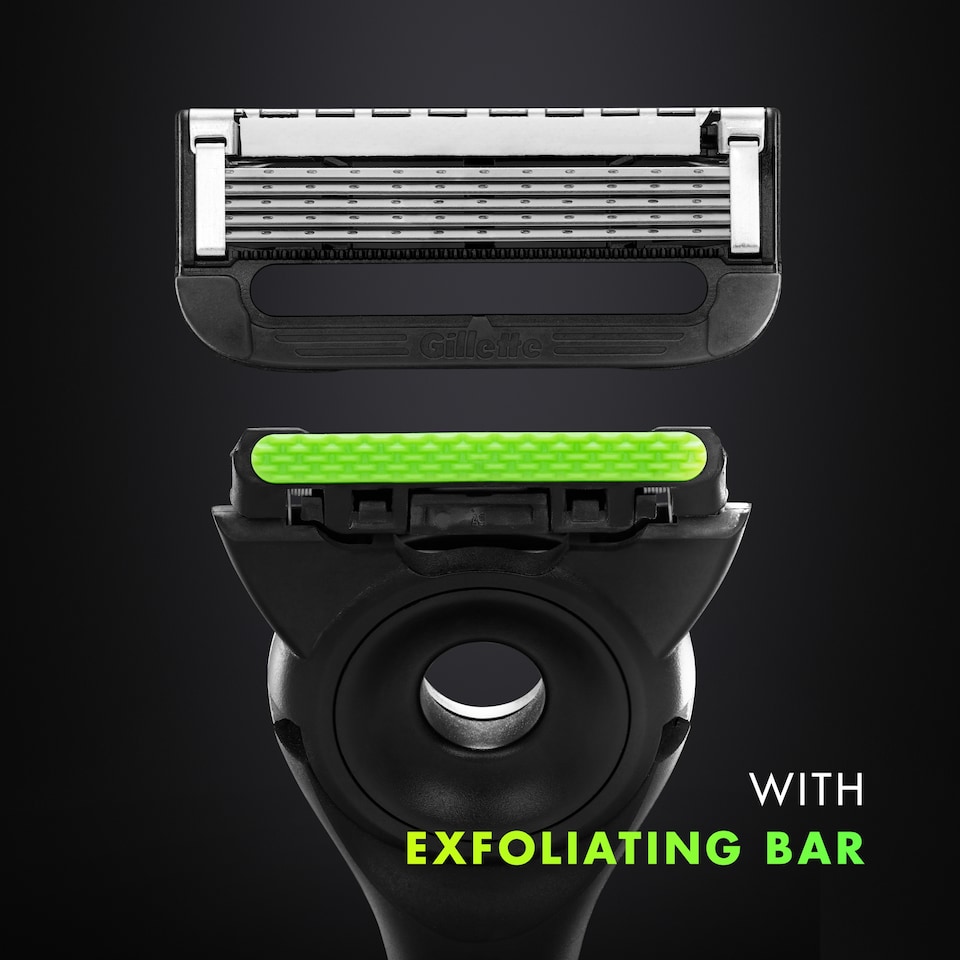 image 1 of Gillette Labs Men's Razor with Magnetic Stand Neon Night