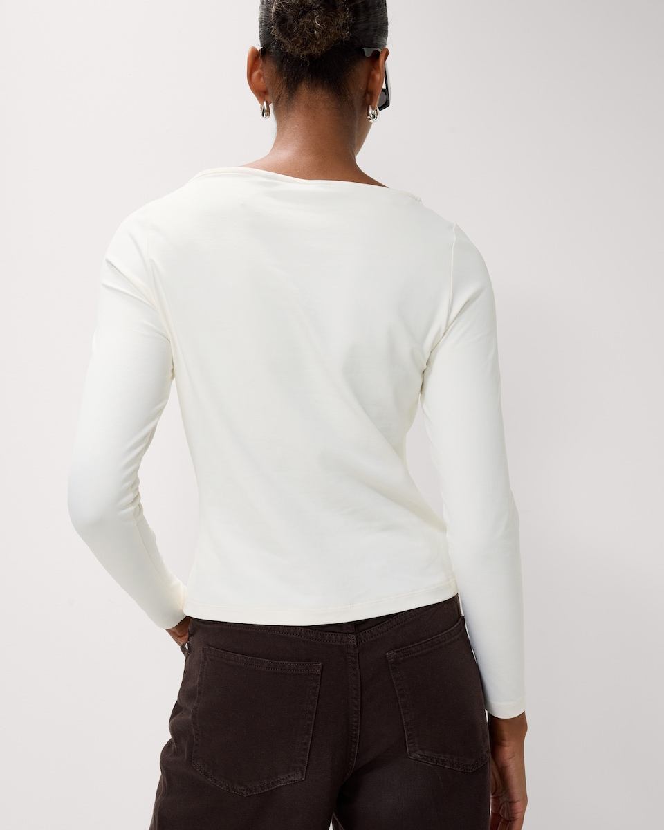 image 1 of F&F 2-Pack Polyamide Slash Neck Tops in Multi Brown