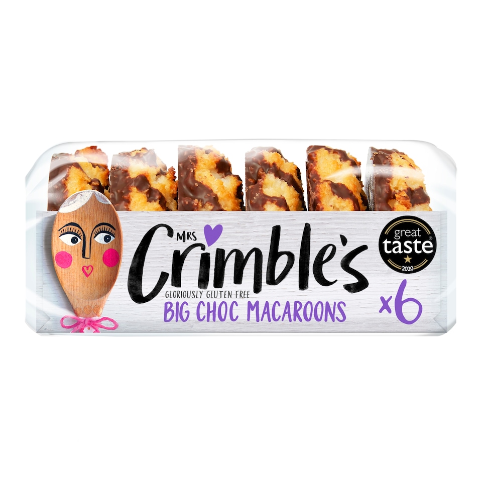 image 1 of Mrs Crimble's Gluten Free Chocolate Coconut Macaroons 6 Pack 195g