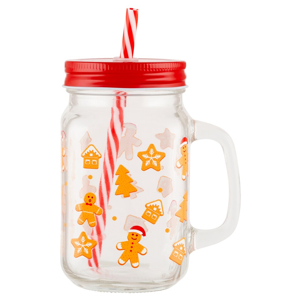 F&F Home Gingerbread Jar with Straw 450 ml