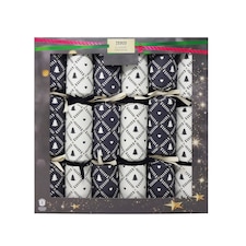 Tesco Black & Cream Heart Luxury Christmas Crackers 6 pack